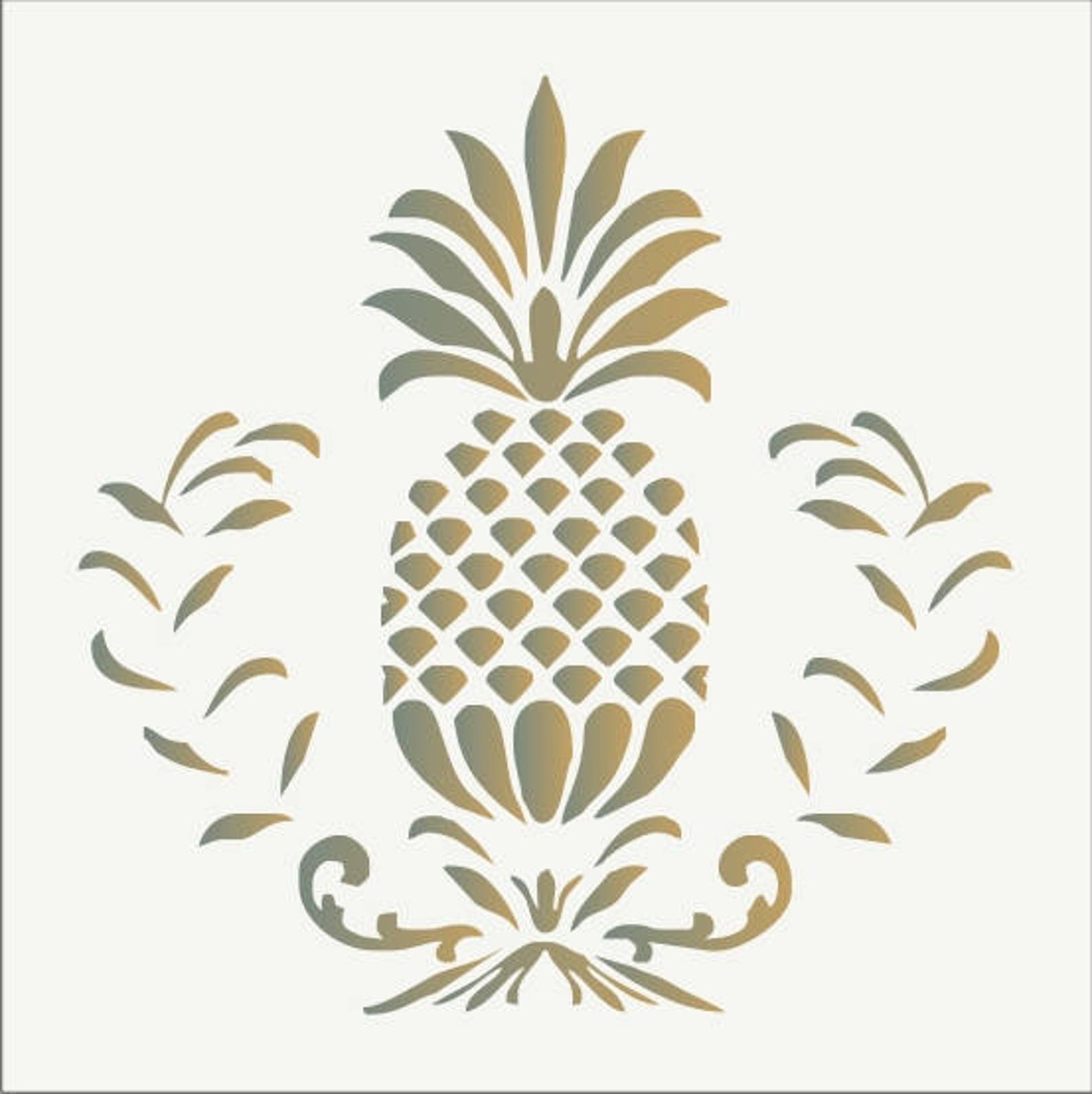 Pineapple Stencil Flourish Stencil Reusable Stencils Etsy