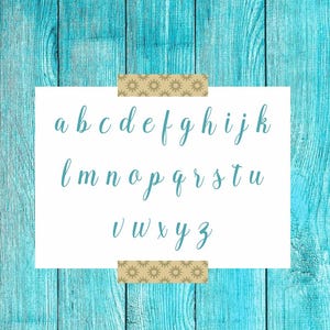 Alphabet Stencil - Letters Stencil - Alphabet - Script Alphabet -  lower CASE letters - Paint Custom Signs -Reusable 7 sizes - Bal2014 A-Z