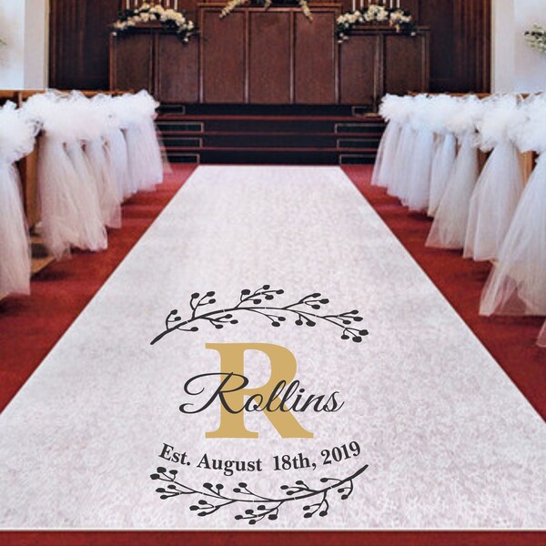 Custom Wedding Stencil - Wedding Stencil - Monogram Stencils - Last Name & EST Date - Create Aisle Runner, Wedding Signs - Reusable 5 sizes