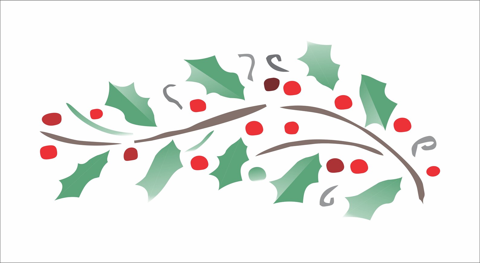 Holly and Berry Flourish Stencil REUSABLE STENCIL 7sizes Etsy