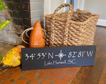 Custom Longitude Latitude Sign Stencil - Custom Stencil - Longitude Latitude - Paint Custom Longitude Latitude Signs, Lake Signs - 6 sizes