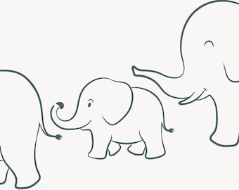 ELEPHANT Family - Nursery Wall - Elephant Family - Wall Stencils - Animal Stencils - Elephant - Paint Nursery Wall - Reusable 5 Sizes