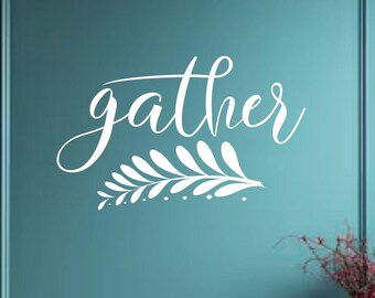 Gather Sign Stencil - Flourish Stencil for Kitchen & Family Signs - Wall Painting Stencil - Reusable Stencil in 12 Sizes - Made USA
