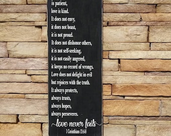 LOVE is patient Stencil - Christian Stencil - Paint Wedding Signs, Christian Signs, Romantic Signs, Farmhouse Signs - Reusable 12 Sizes