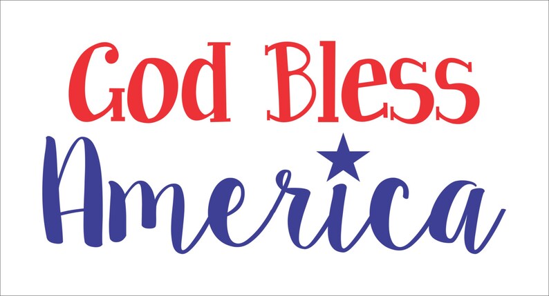 GOD Bless AMERICA Stencil Reusable STENCIL Available in | Etsy