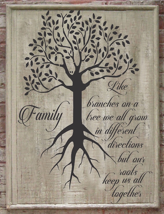 Family Like Branches on a Tree Stencil - Wall Stencils - Tree Stencils -  Family Photos - Create Family Tree Signs - Reusable STENCIL 5 Sizes