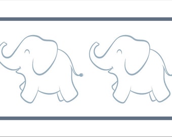 Elephant Border Stencil - Nursery Stencil - Elephant Stencil - Nursery Wall Stencil - Nursery Wall - Paint Nursery Border - REUSABLE 4 size