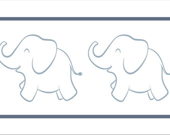 Elephant Border Stencil - Nursery Stencil - Elephant Stencil - Nursery Wall Stencil - Nursery Wall - Create Nursery Border - REUSABLE 4 size