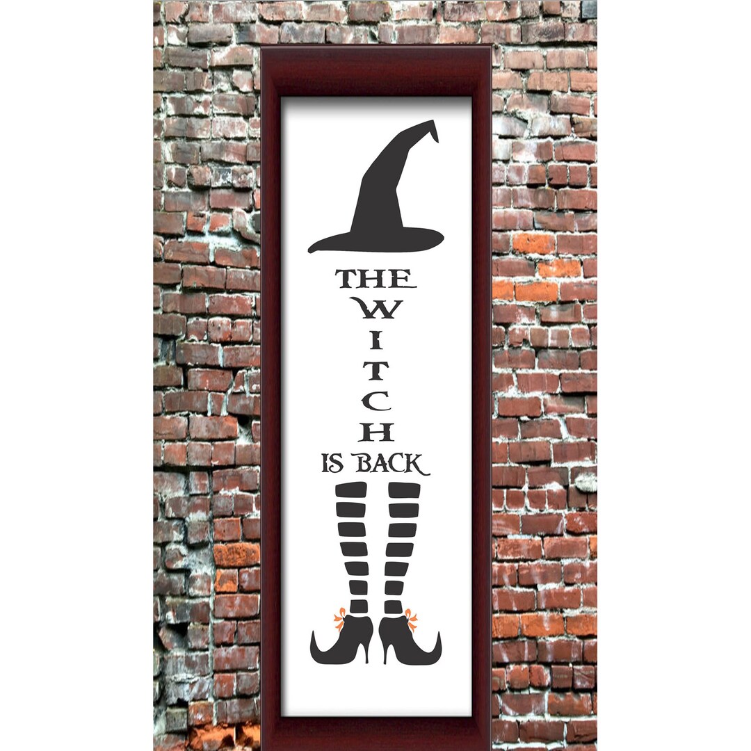 The Witch is Back Stencil Create Witch Signs Halloween Etsy