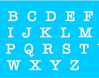 Alphabet Stencil - Alphabet - Typewriter Letters - Typing Letters  - Create custom sign - Reusable 015TYP - Letters A-Z - UPPER Case 6 Sizes