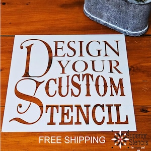 Custom Stencils - Custom Name Stencil for Painting - Reusable DIY Stencil - 6 Sizes FREE Shipping!