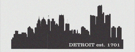 Detroit Skyline Stencil Reusable Stencils 7 Sizes Etsy