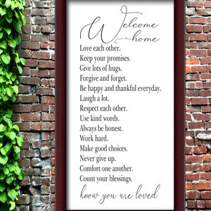 Welcome home you are loved Stencil - Wall Stencil - Welcome Stencils - Create Farmhouse Style Signs, Welcome - Reusable  Vertical 5 sizes