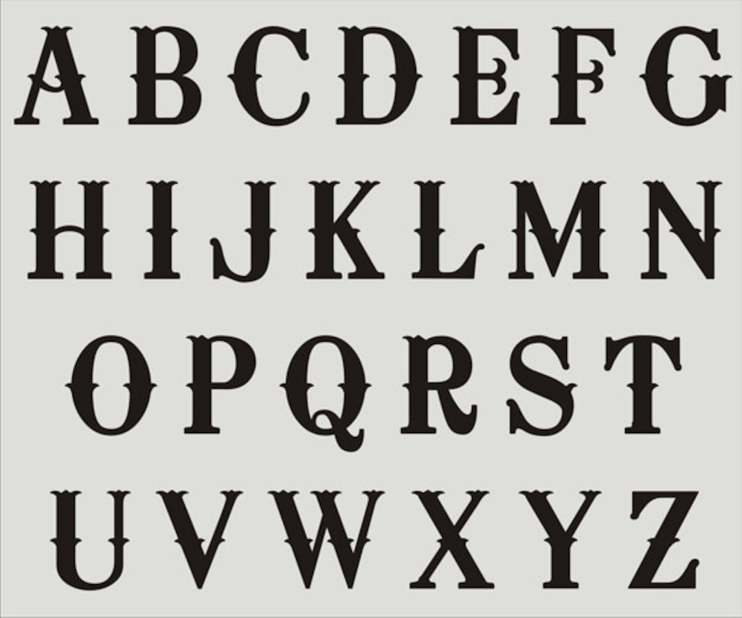 alphabet-stencil-western-letters-letter-stencils-upper-case-alphabet-create-western-signs-custom-signs-reusable-024ok-7-sizes-etsy