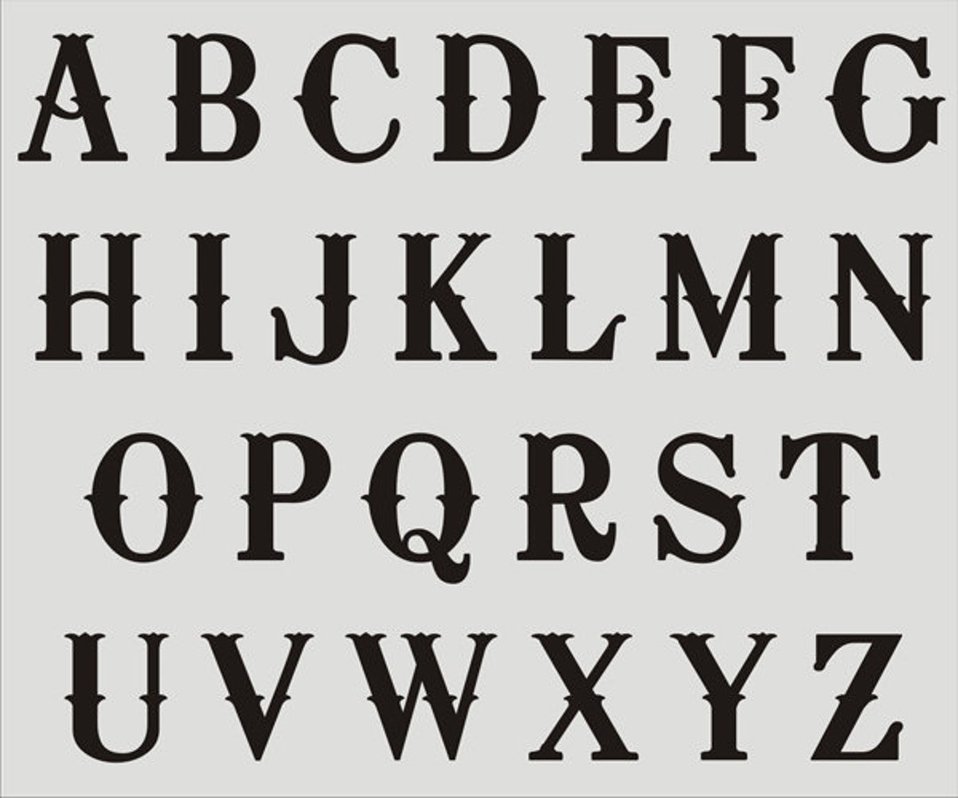 Alphabet Stencil Western Letters Letter Stencils UPPER Case Alphabet Create Western Signs, Custom Signs REUSABLE 024OK 7 Sizes - Etsy
