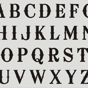 Alphabet Stencil - Western Letters - Letter Stencils - UPPER Case ...