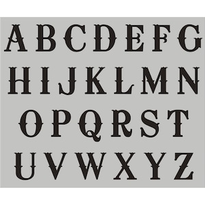 Alphabet Stencil - Western Letters - Alphabet for painting - Letter Stencils - UPPER Case alphabet - Painting - REUSABLE 024OK - 7 Sizes