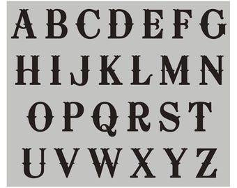 Alphabet Stencil - Western Letters - Alphabet for painting - Letter Stencils - UPPER Case alphabet - Painting - REUSABLE 024OK - 7 Sizes