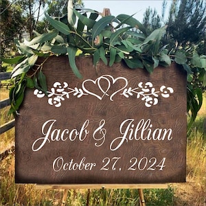 Custom Wedding Stencil | Paint Custom Signs | Anniversary & Vow Renewal Stencil | Wedding Sign Stencil | Reusable 8 Sizes