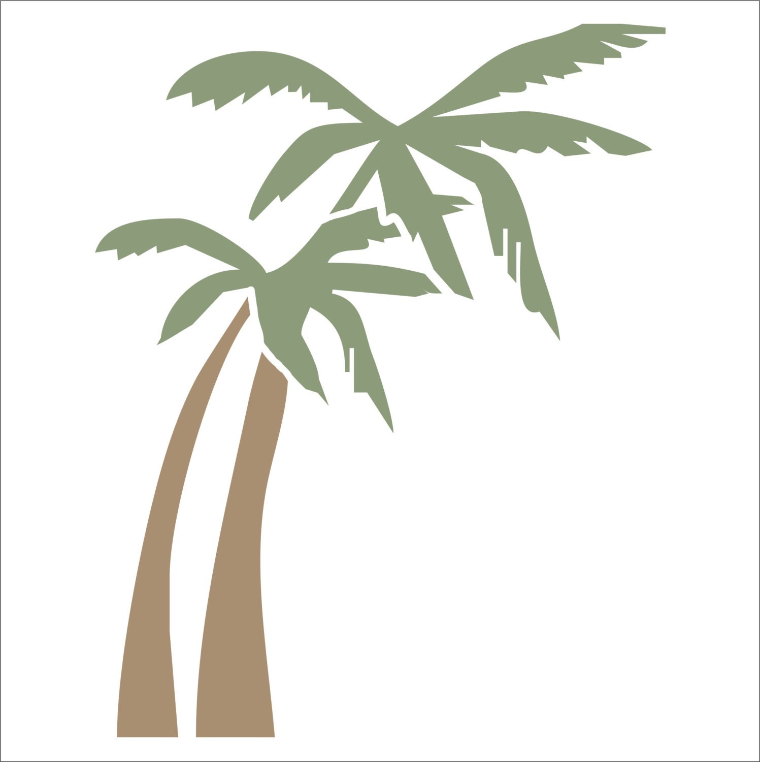Summer Beach Palm Trees Reusable Paint Stencil Palm Tree Stencil 