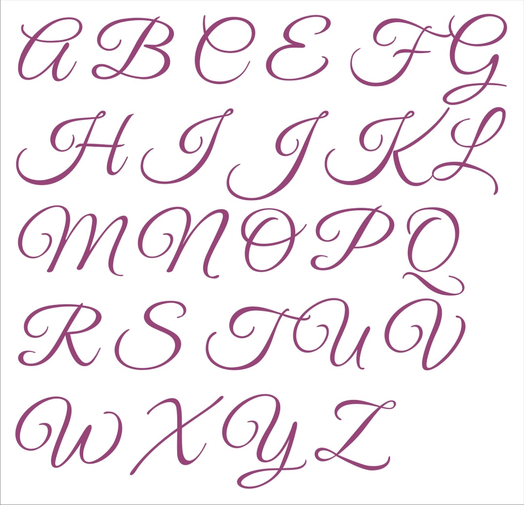 Script Letters Template Alphabet Stencils - Letters - Script Letters - Letter Template - Create ...