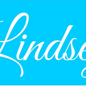 Linsey Cursive Custom Monogram Stencil - Wall Stencil - First Name Stencil - Create ...