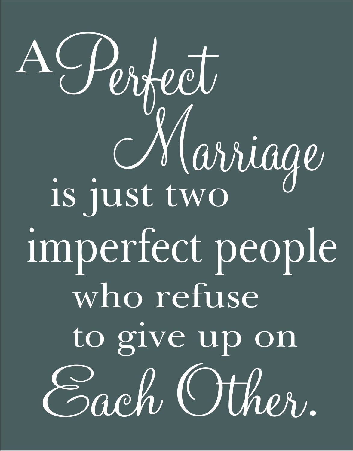 A PERFECT MARRIAGE Stencil-romantic Sign reusable Stencil | Etsy