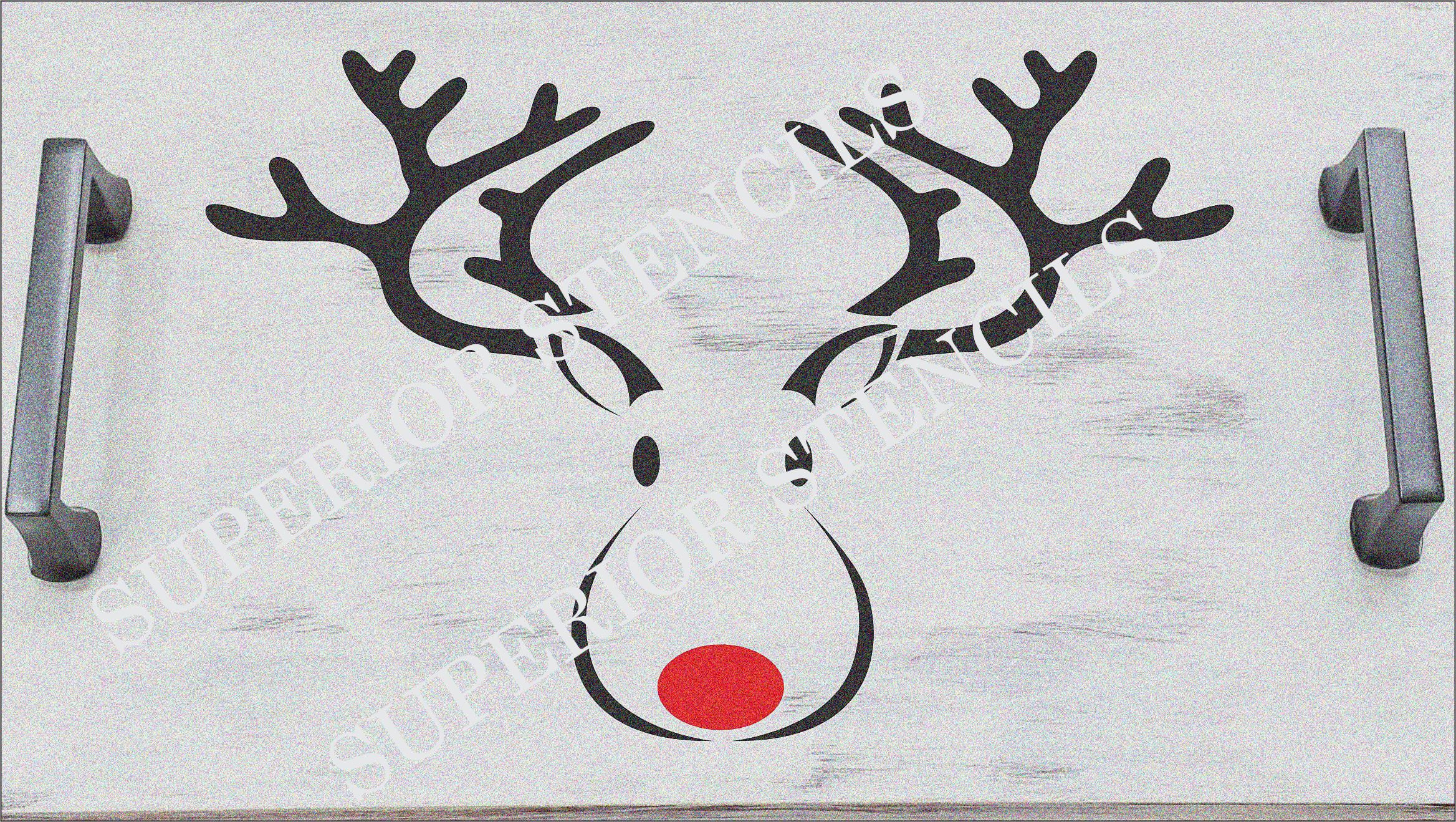 Rudolph Reindeer Stencil Reusable Stencil 7 Size Options Etsy