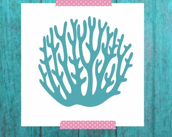Coral Stencil - Large Coral Stencils, Ocean Stencil, Under the Sea, Coral Stencils, Coral, Beach Decor, Coral Reef - REUSABLE 7 sizes