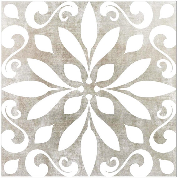 Vertical Design Of Thailand Flower Square Frame Border Stencil