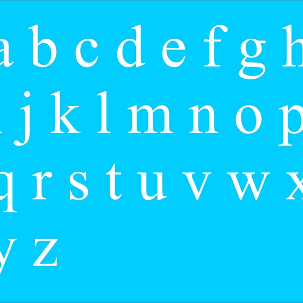 Alphabet Stencils - Alphabet - Letters - Lettering -lowerLetters  - Reusable STENCILS- TIMES1005 A-Z / 10 sizes