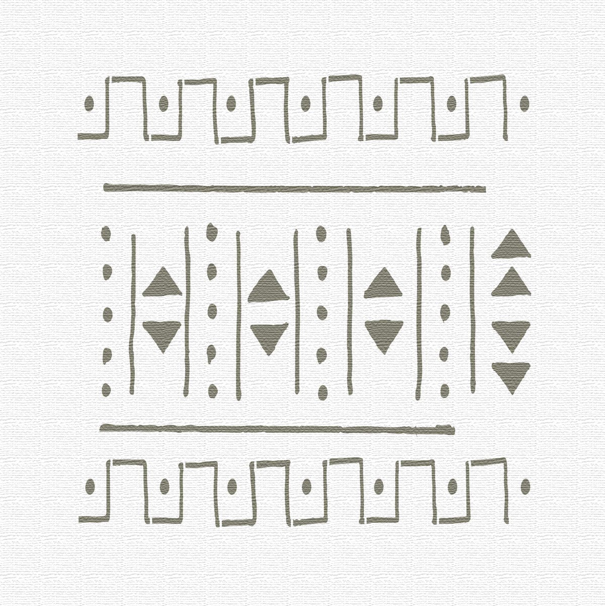 Mud Cloth Wall Stencil, Stair Riser Stencils, Native Print Stencil ...