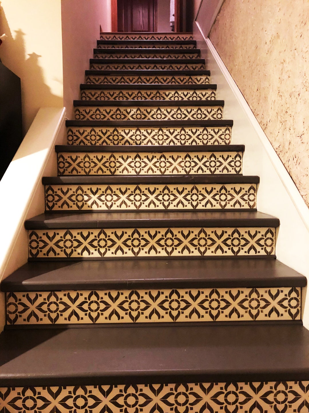 Tile Stencil, Stair Risers, Backsplash, Painting Backsplash, Backsplash ...