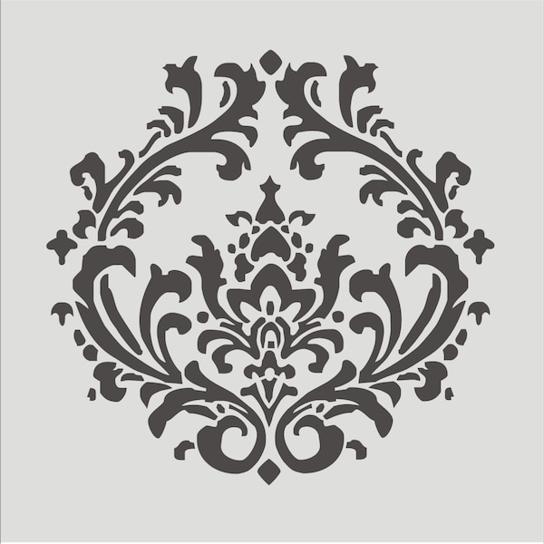 Damask Stencil - Tile Stencil - Damask Pattern - Staircase Stencil - Wall Stencil - Floor Stencil - Create Floor Tiles - REUSABLE 5 Sizes