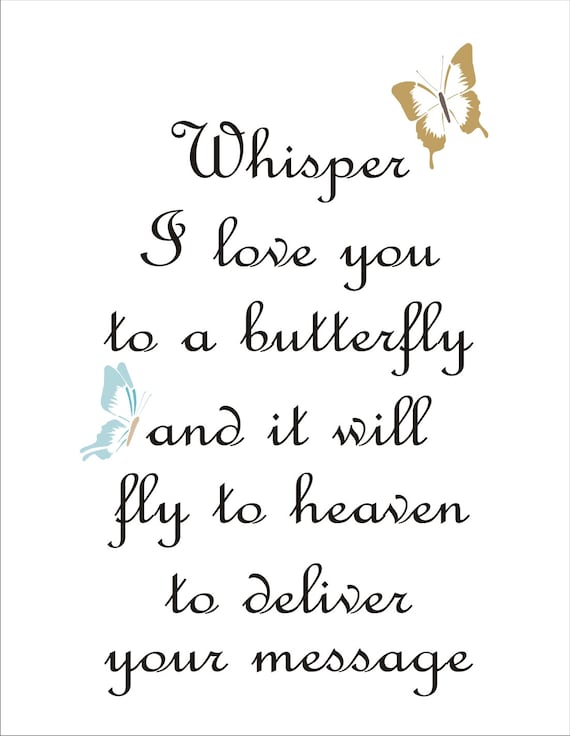 Whisper I Love You To A Butterfly Stencil Reusable Etsy