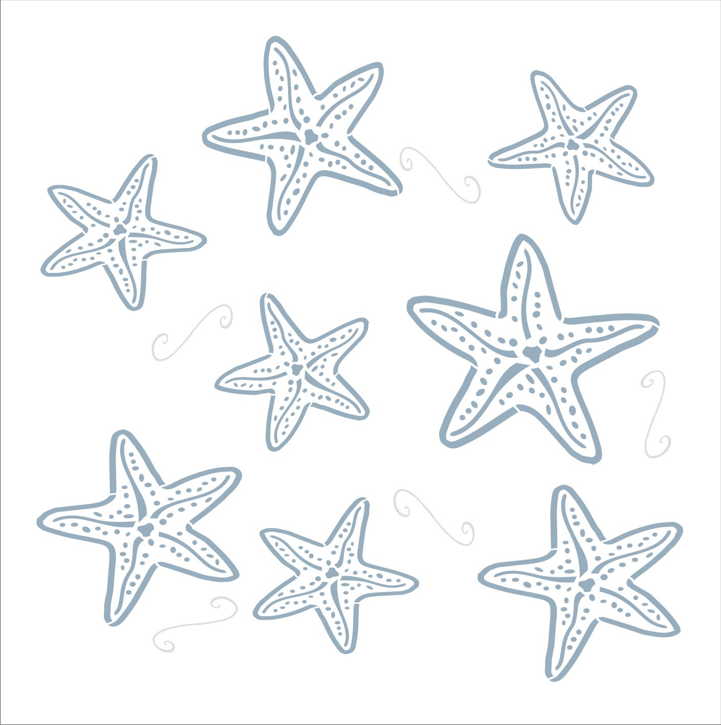 QBIX Fish Stencil - Shark Stencil - Dolphin Stencil - Sea Star