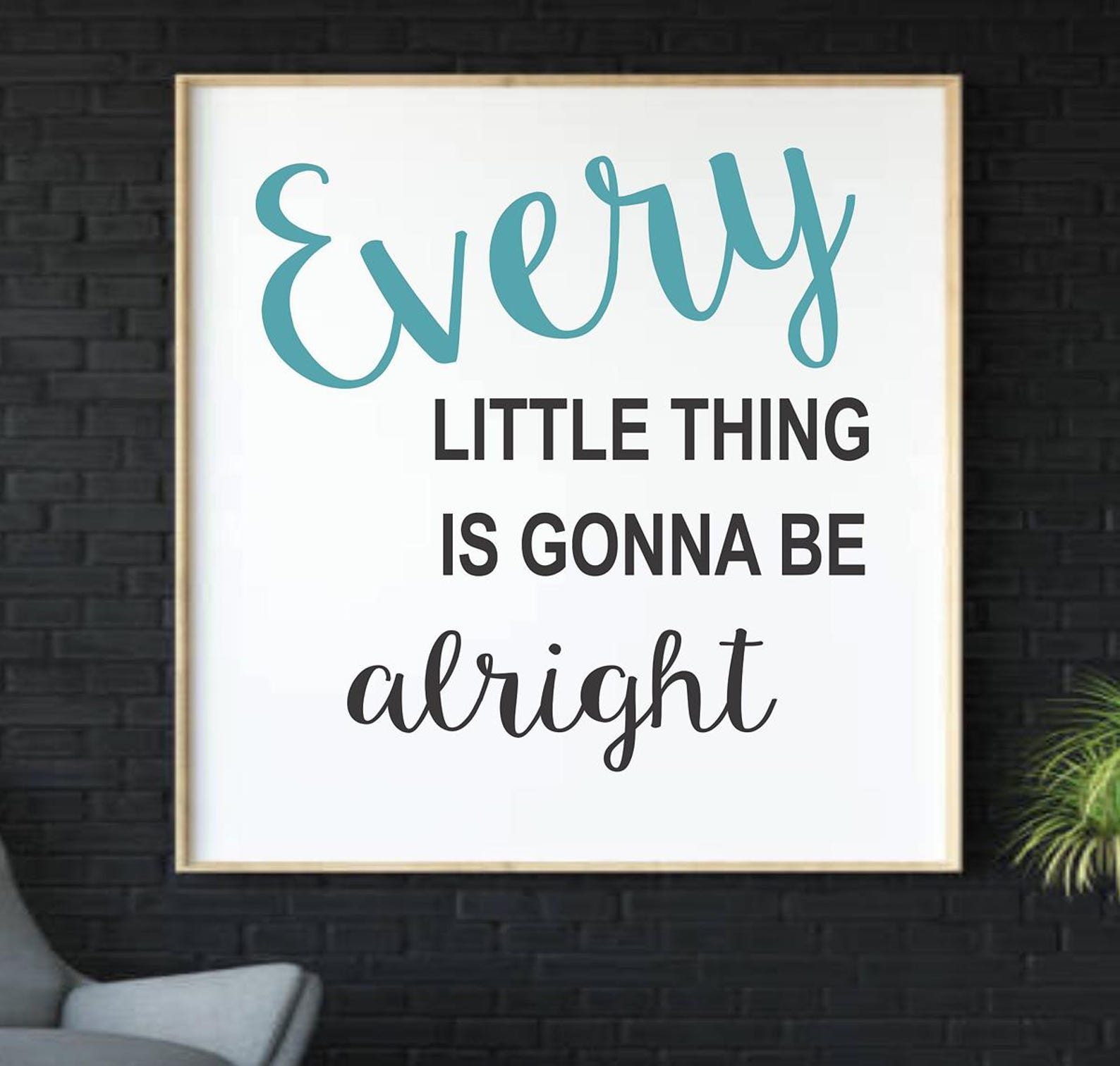 Every Little Thing is Gonna Be Alright Sign Stencil - Christian Stencil ...