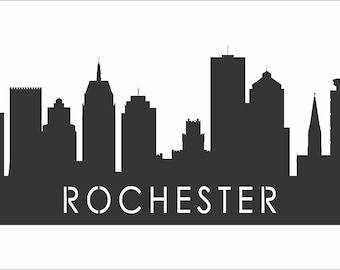 Rochester NY Stencil - Cityscape - Kansas City Stencil - City Skyline Stencil - New York Stencil - Silhouette Stencil - REUSABLE 7 Sizes