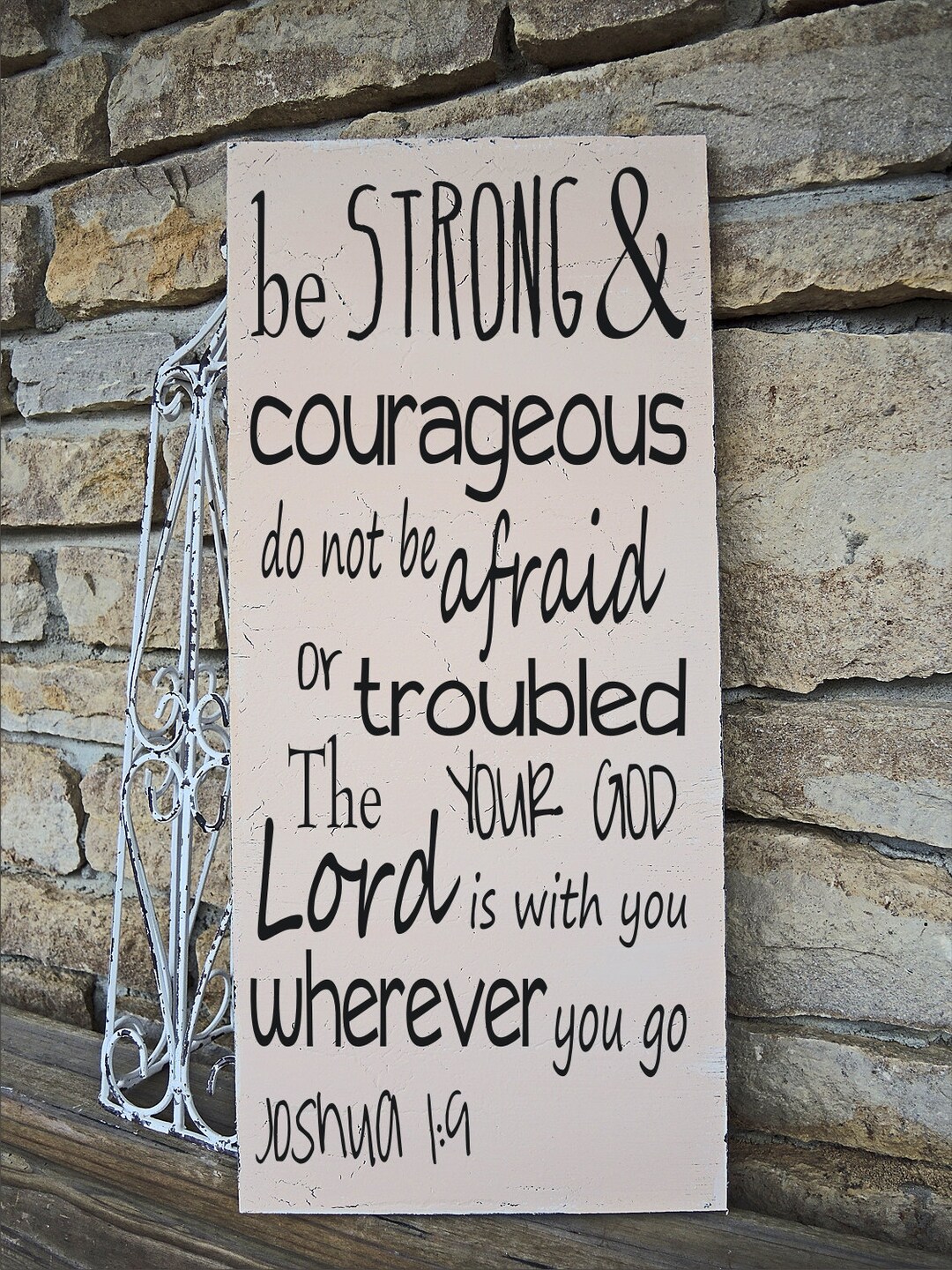 Be Strong and Courageous Stencil Joshua 19 Christian Stencils Bible