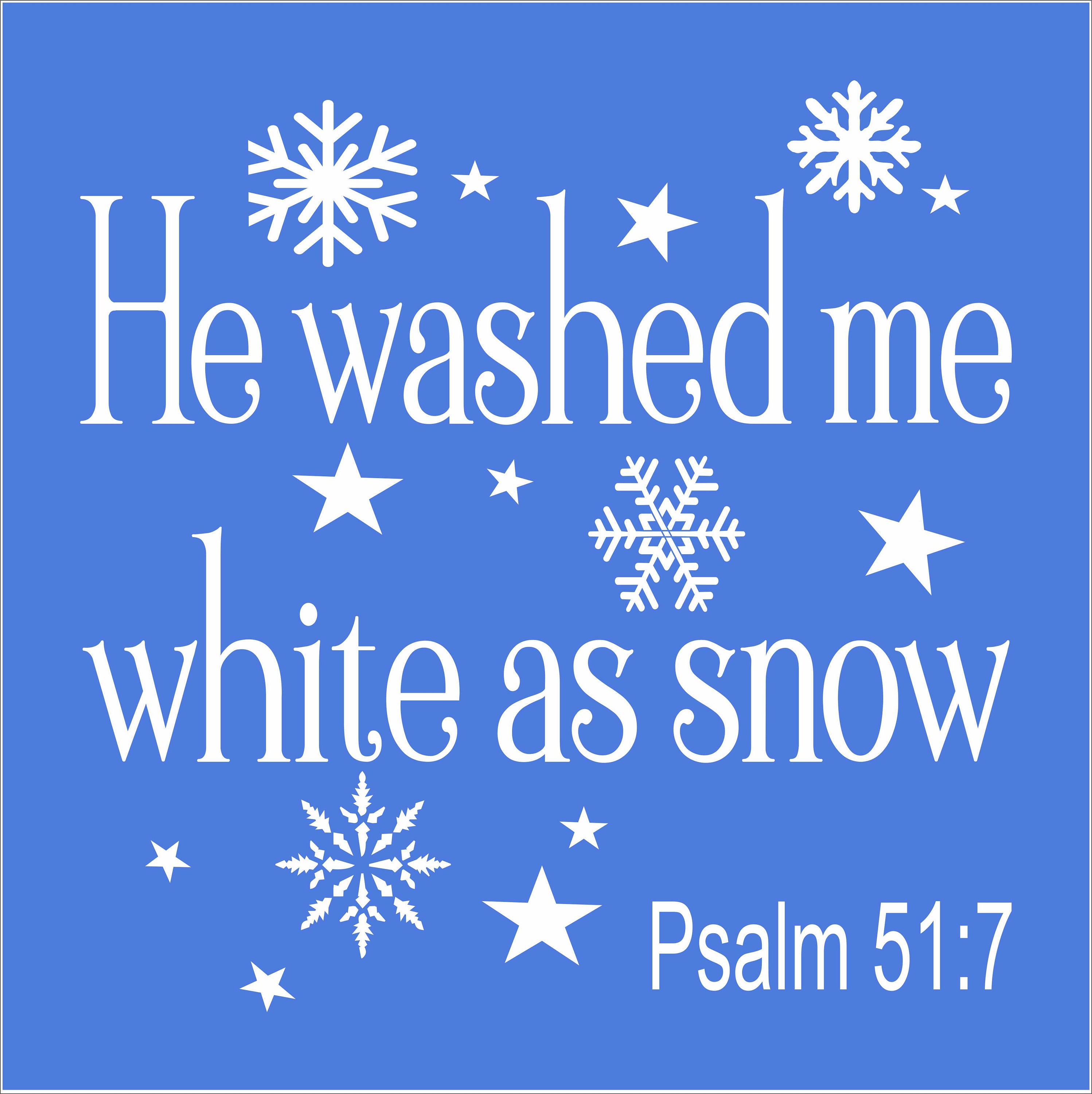 He Washed Me White as Snow Stencil Christian Stencils Farmhouse
