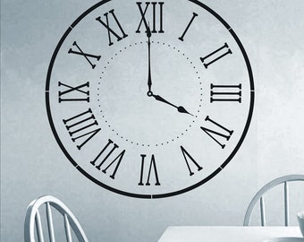 Clock Stencil - Paint A Wall Clock - 5 sizes- Wall Art - Wall Stencil - Paint Clock Template - Paint Farmhouse Signs - Reusable 4 Sizes