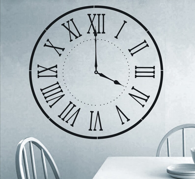 Clock Stencil reusable STENCIL Available in 5 Sizes Wall Etsy