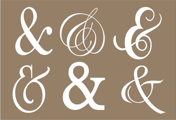 Items similar to AMPERSAND Stencil set of 6 / 9.7"x6.7" in total ...
