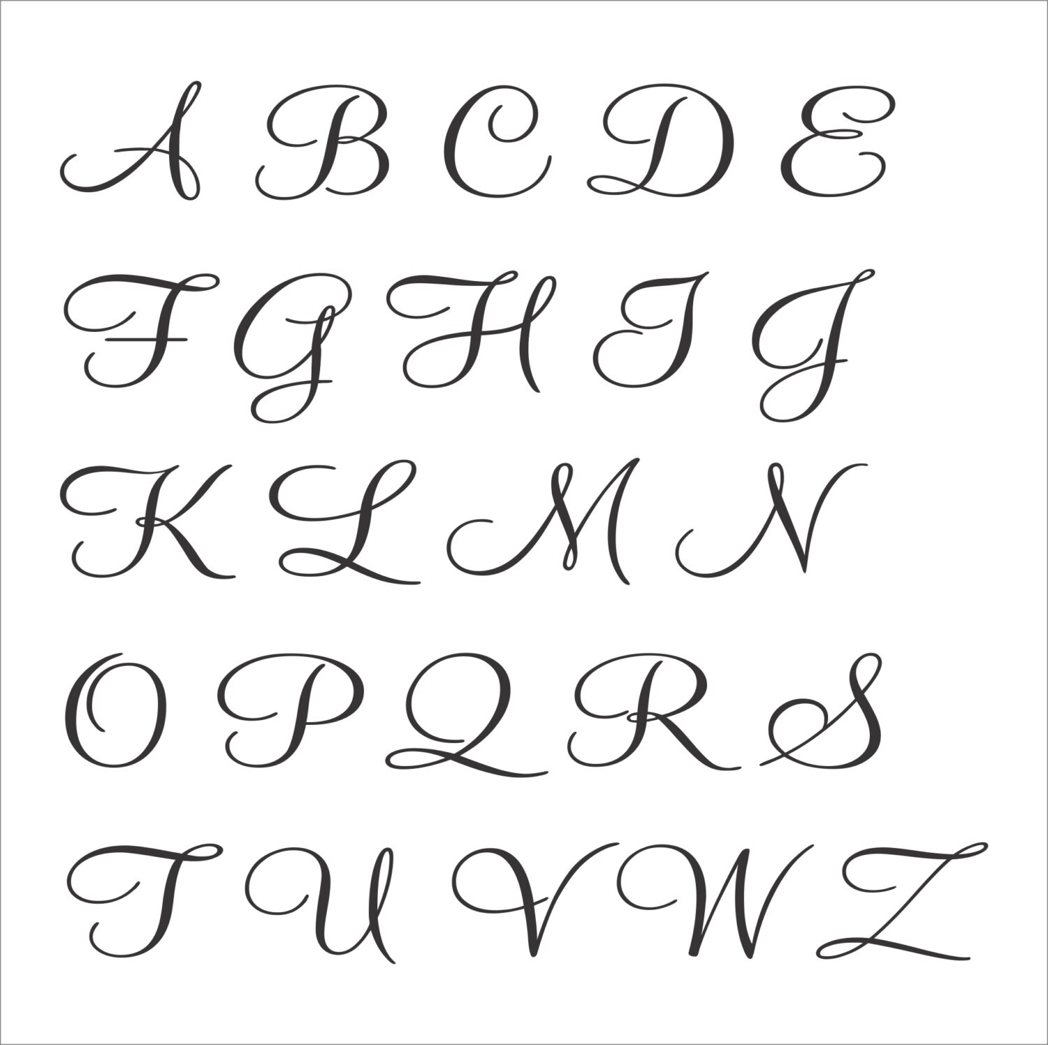 alphabet letters reusablestencil mont2016 upper case 4 etsy