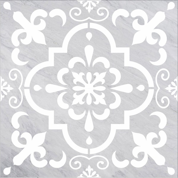 ISABELLA Tile Stencil - Floor Stencils - Backsplash Stencils - Fireplace Stencils - Reusable Stencil - 15 sizes - Wall Stencils