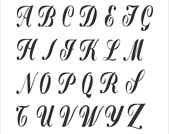 Alphabet Stencil - Script Letters Stencil - UPPER Case letters - Custom Stencils - Create Custom Signs - Reusable  Made A-Z Letters 7 sizes