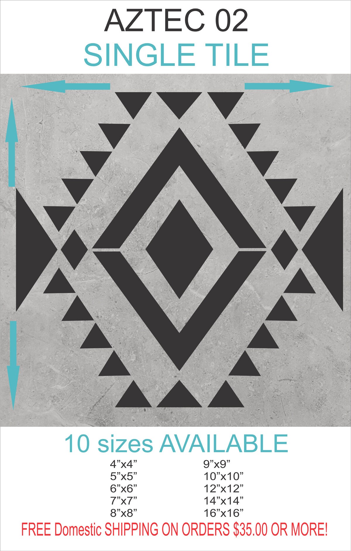 Aztek Tile AZTEC Tile Stencils - Tile Stencil - Tile Stencil for Painting Floors ...