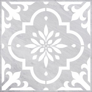 Tile Stencil - VICTORIA Stencil - Floor Tile Stencil - Wall Stencil - Stair Riser - Backsplash Stencil - Fireplace Tile - Reusable 14 sizes