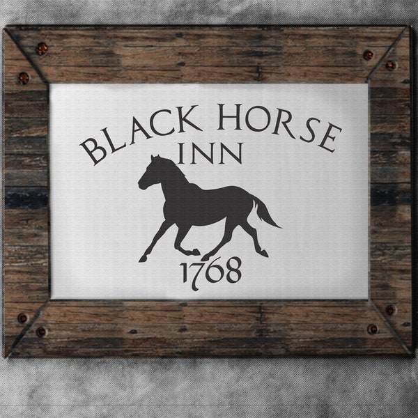 Black HORSE INN Stencils - Prim Stencils  - Wall Stencils - Kitchen - Colonial Stencil  - Create Farm Signs, Prim Signs - Reusable 8 sizes