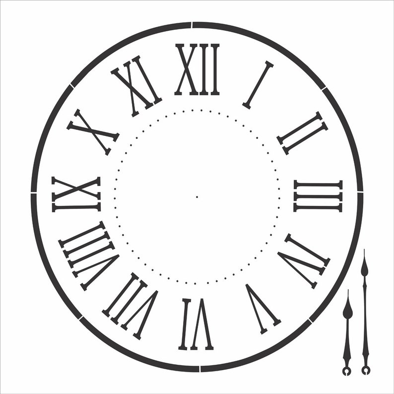 Clock Stencil Reusable STENCIL Available in 5 sizes Wall Etsy Clock Stencil Reusable STENCIL Available in 5 sizes Wall Etsy